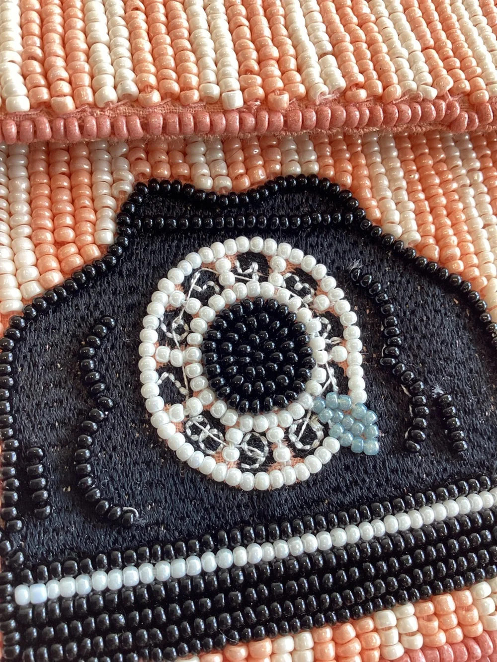 Anthropologie Peach Beaded Telephone Crossbody
